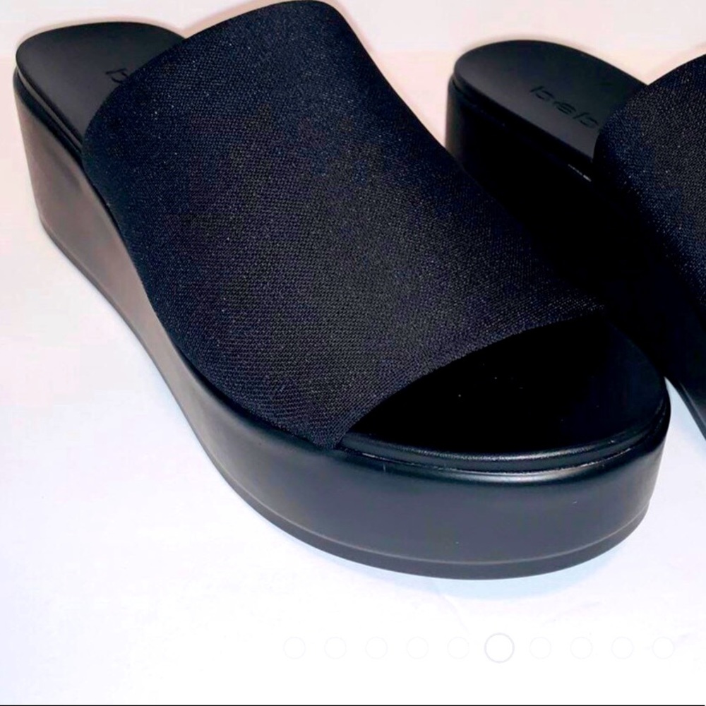 BEBE Strech Fabric Platform Sandals. Black, size 9. Extremly comfortable! New